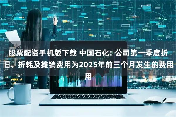 股票配资手机版下载 中国石化: 公司第一季度折旧、折耗及摊销费用为2025年前三个月发生的费用